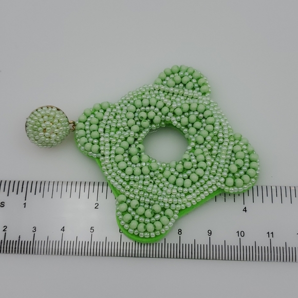 Treasure Jewels Jewelry Treasure Jewels Green Seed Bead Earrings